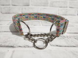 Retro Mix Tape 1.5" Large Chain Martingale Collar 17"-24"