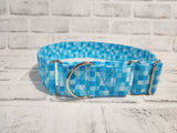 Blue Pixel 2" XL Martingale Dog Collar 17"-28"
