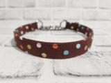 Autumn Polka Dot 3/4" Medium Chain Martingale Collar 12"-19"