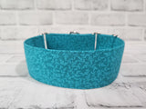 Teal Floral 2" Medium Martingale Collar 12"-19"