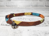 Brown Argyle Cat Collar 3/8"