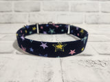 Navy Stars 1" Medium Martingale Collar 12"-19"