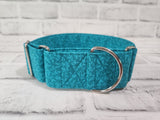 Teal Floral 2" Medium Martingale Collar 12"-19"