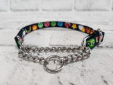 Emoji 1/2" X-Small Chain Martingale Collar  9"-11"