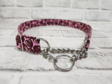 Chocolate Hearts 1" XL Chain Martingale Collar 20"-29"