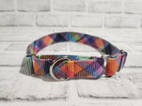 Tropical Plaid 1" Medium Martingale Collar 12"-19"