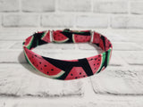 Watermelons on Black 1" Medium Martingale Collar 12"-19"
