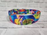 Modern Rainbow Leaves 2" XL Martingale Dog Collar 17"-28"