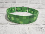 Green Pixel 1.5" Large Martingale Dog Collar 17"-24"
