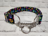 Groovy Rainbow Paws 1.5" Large Chain Martingale Collar 17"-24"