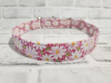Pink Daisy 1" Large Martingale Collar 17"-24"