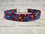 Tropic Colored Florals 1.5" XL Chain Martingale Collar 17"-28"