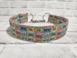 Retro Mix Tape 1.5" Large Chain Martingale Collar 17"-24"