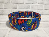 Comic Book 2" Large Martingale Dog Collar 17"-24"