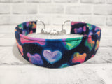 Galaxy Bones and Hearts 1.5" Large Chain Martingale Collar 17"-24"
