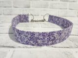 Tiny Purple Roses 1.5" XL Chain Martingale Collar 17"-28"