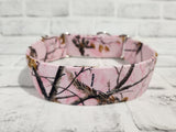 Pink Camo 1.5" Medium Martingale Collar 12"-19"
