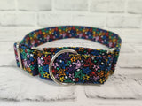 Rainbow Stars 1.5" Large Martingale Dog Collar 17"-24"
