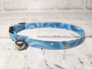 Light Blue Galaxy 3/8" Cat Collar