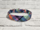 Tropical Plaid 1" Medium Martingale Collar 12"-19"