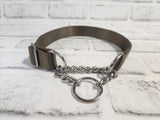 Coyote Tan 1" Medium Nylon Chain Martingale Collar 12"-19"