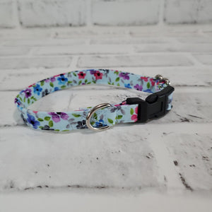 Floral Watercolor 1/2" X-Small Buckle Collar  7"-11"