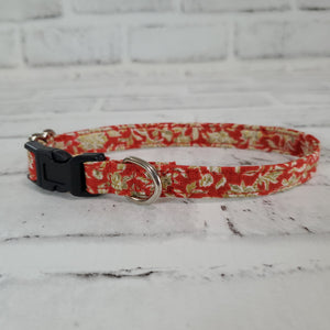 Red & Gold 1/2" X-Small Buckle Collar  7"-11"