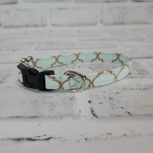 Mint and Gold  1/2" X-Small Buckle Collar  7"-11"