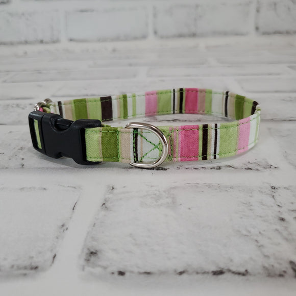 Pink, green & brown stripes 5/8