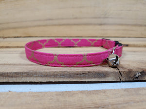 Pink and Gold Cat Collar 3/8"