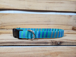 Beachy Stripes 3/4" Small Buckle Collar 10"-15"