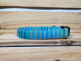 Beachy Stripes 3/4" Small Buckle Collar 10"-15"