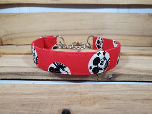 Micky Mouse 1" Medium Chain Martingale Dog Collar 12"-19"