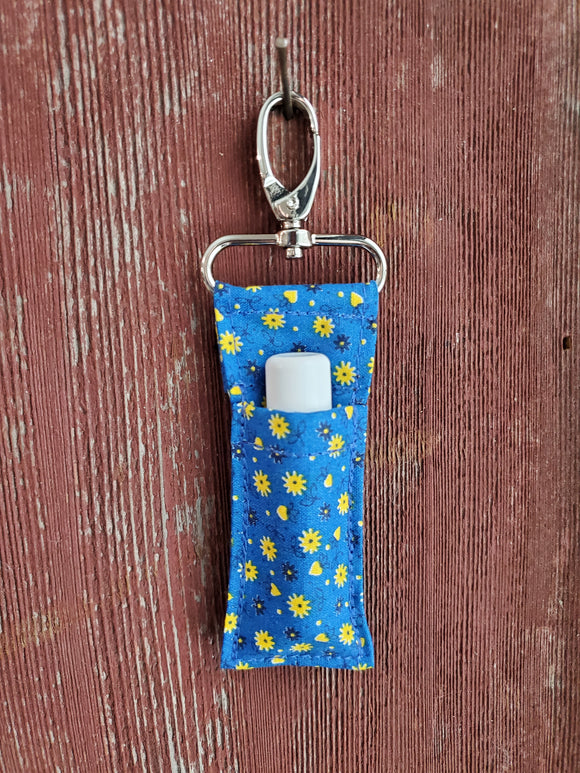 Blue and Yellow Floral Chapstick Holder