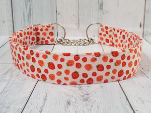Strawberry 1.5" XL Chain Martingale Collar 17"-28"