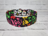 Paint Splatter Two-Tone 1.5" Medium Martingale Collar 12"-19"