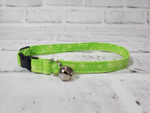 Lime Green Stars 3/8" Cat Collar