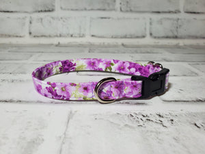 Lilac Blossom 1/2" X-Small Buckle Collar  7"-11"