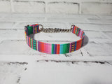 Mexican Blanket 5/8" X-Small Chain Martingale Collar  9"-11"