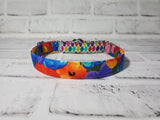 Rainbow Floral Two-Tone 3/4" Small Martingale Collar 10"-15"