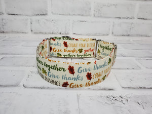 Give Thanks 1.5" Small Martingale Collar 10"-15"