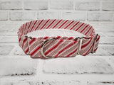 Candy Cane Stripes Red 1.5" XL Martingale Collar 17"-28"