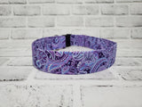 Purple Paisley 1.5" XL  Buckle Dog Collar 18"-30"