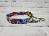 Pansies 3/4" Small Chain Martingale Collar 10"-15"