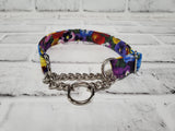 Pansies 3/4" Small Chain Martingale Collar 10"-15"