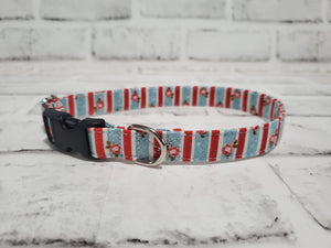 Floral Stripes 5/8" Small Buckle Collar 10"-15"