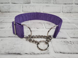 Purple Stripes 1.5" Large Chain Martingale Collar 17"-24"