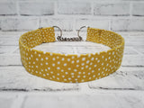 Mustard Polka Dot 1.5" XL Chain Martingale Collar 17"-28"