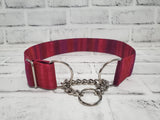 Red Tie Dye 1.5" XL Chain Martingale Collar 17"-28"
