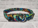 Psychedelic Swirl 1.5" XL Martingale Collar 17"-28"